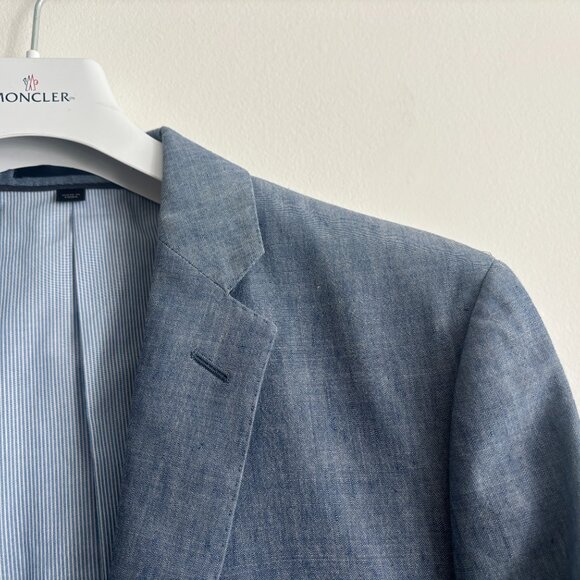 J Crew Blue Linen-Wool Unstructured Ludlow Slim Suit- 40 Pants 31 x 30 - Picture 12 of 16